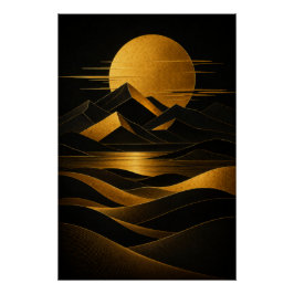 Golden Desert Horizon Poster