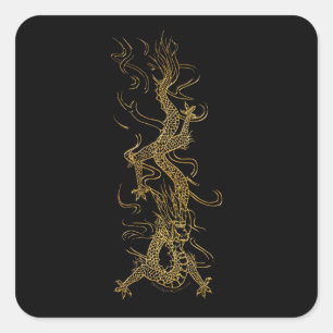 GOLDEN DRAGON Serie de Pegatinas de arte asiáticos