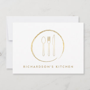 GOLDEN FORK SPOON KNIFE SKETCH LOGO para la restau