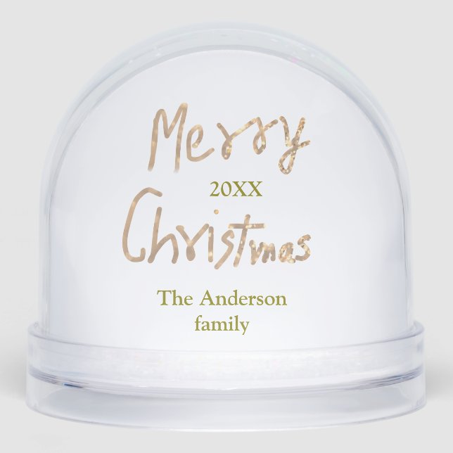 Golden glitter merry christmas add family name yea (Anverso)