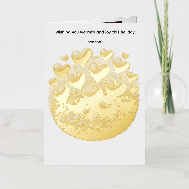 Golden Hearts Burst Greeting Card (Anverso)
