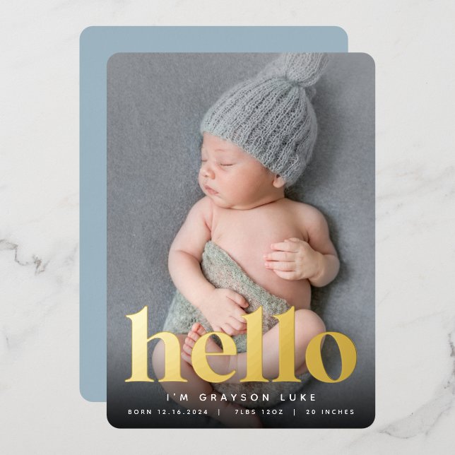 Golden Hello | Anuncio de nacimiento del Relieve m (Anverso/Reverso)
