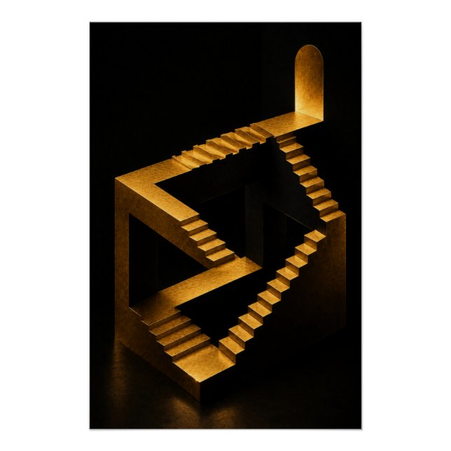 Golden Infinity Staircase Poster (Anverso)