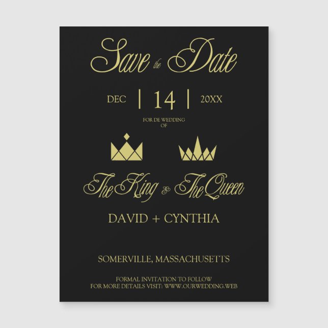 Golden King & Queen Crowns for Wedding (Anverso)