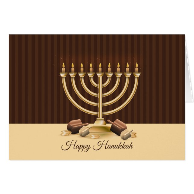 Golden Menorah Hanukkah (Anverso (Horizontal))