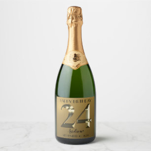 Golden metálico de 24 años Sparkling Etiqueta de v