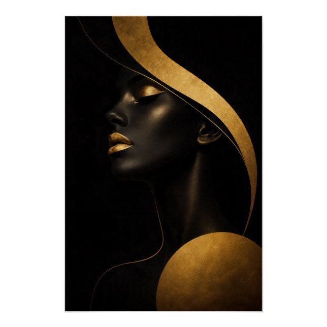 Golden Noir Muse Wall Art Poster  (Anverso)