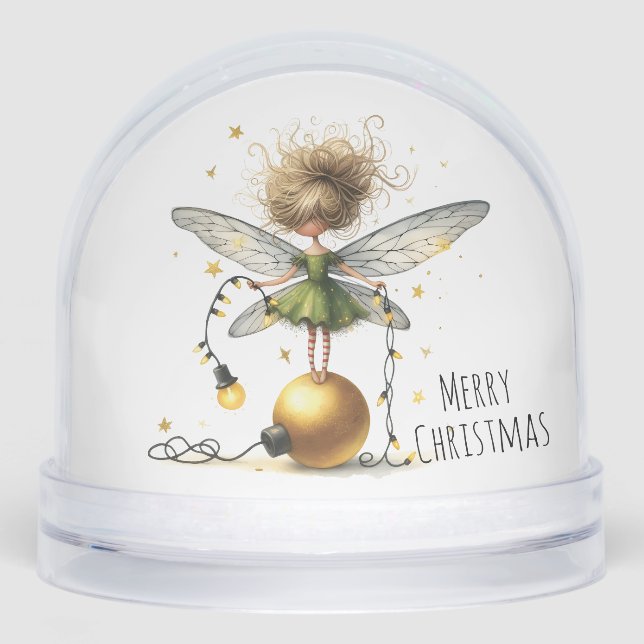 Golden Ornament Fairy Holiday Card (Anverso)