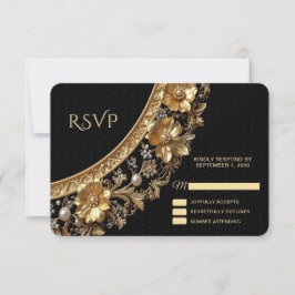 Golden Ornate Frame RSVP Card
