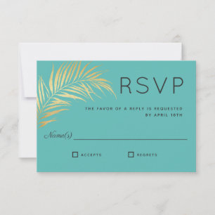 Golden Palm Frond Moderno Minimalista RSVP