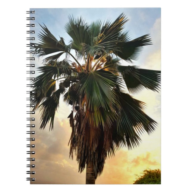 Golden Palm Sky - Cuaderno de Espiral Tropical (Frente)