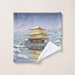 Golden Pavilion in Snow: White Cat & Kinkaku-ji 