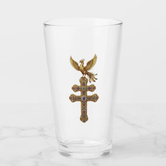 Golden Phoenix Jeweled Cross