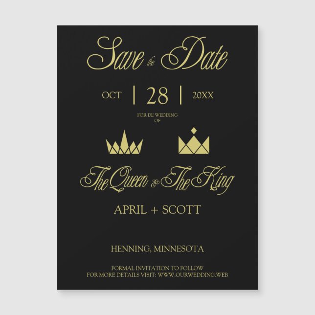 Golden Queen & King Crowns for Wedding (Anverso)