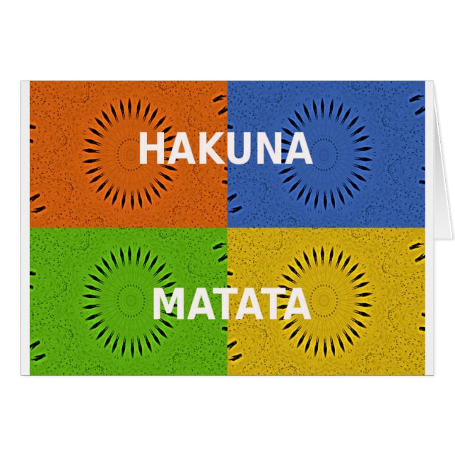 Golden Red Blue Green Hakuna Matata (Anverso (Horizontal))
