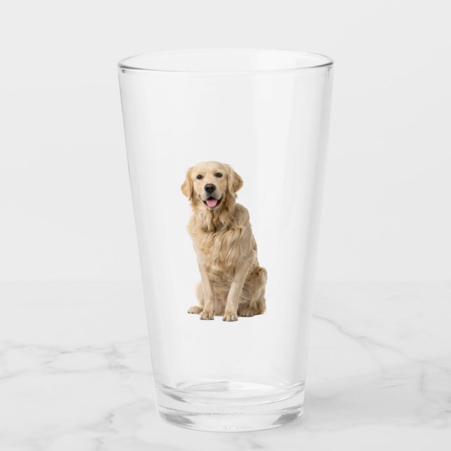 Golden Retirever Dog Mascota Glass Animal (Anverso)