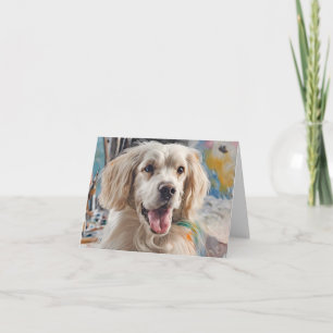Golden Retriever con manchas de pintura