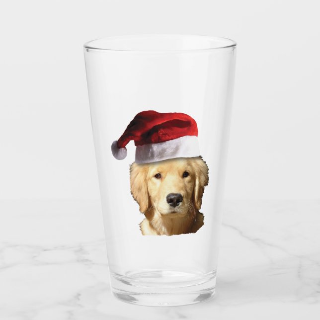 Golden Retriever con sombrero de Santa Claus (Anverso)