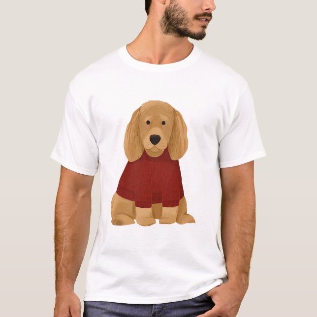Golden Retriever con suéter rojo (Anverso)