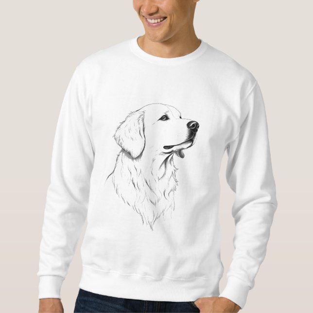 Golden Retriever Dog Portrait Men's Sweater (Anverso)