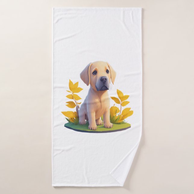 Golden Retriever Doggo Cute Chibi Digital (Toalla de baño)