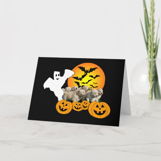 Golden Retriever Halloween Cuppies Tarjeta de salu (Anverso)