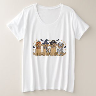 Golden Retriever Halloween Embroidery Four Cute