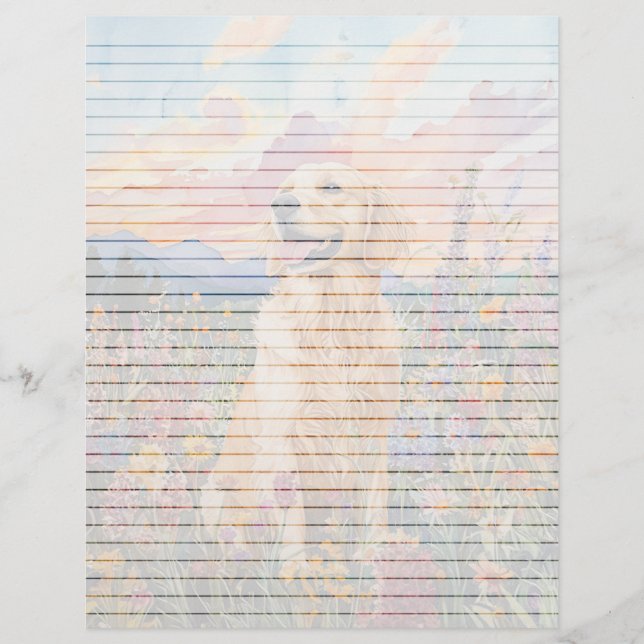 Golden Retriever - Hoja de texto de 8,5" x 11" (Anverso)