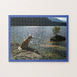 Golden Retriever Near Pond on the Sunny Day Puzzle