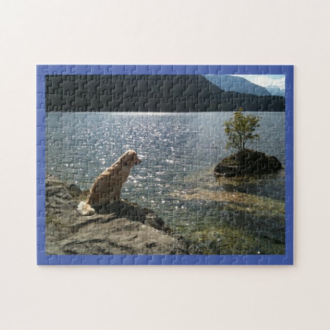 Golden Retriever Near Pond on the Sunny Day Puzzle (Horizontal)