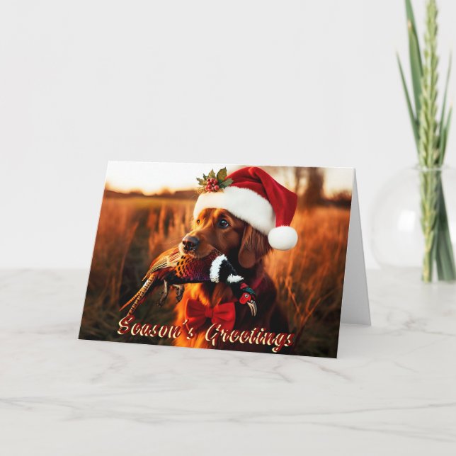 Golden Retriever tiene una tarjeta de vacaciones d (Anverso)