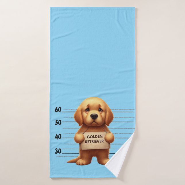 Golden Retriever travieso (Toalla de baño)