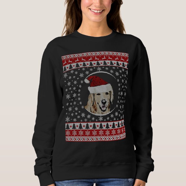 Golden Retriever Ugly Christmas Sweater Design (Anverso)