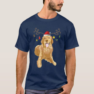 Golden Retriever Xmas Sweater Antlers Perro
