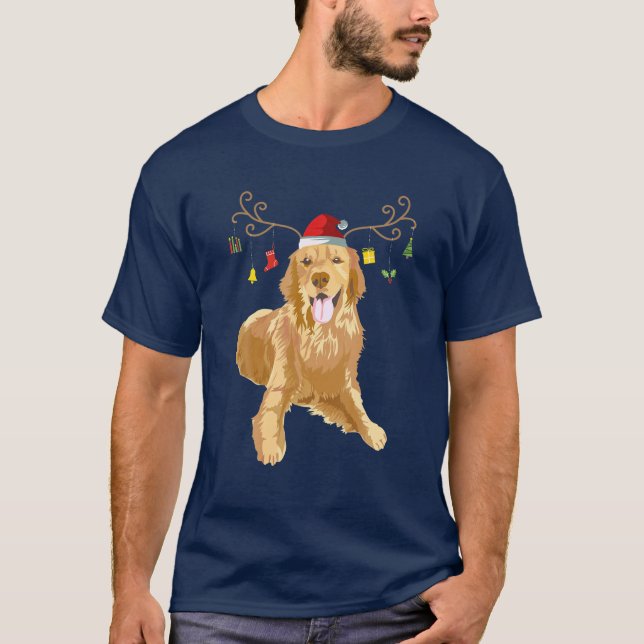Golden Retriever Xmas Sweater Antlers Perro (Anverso)