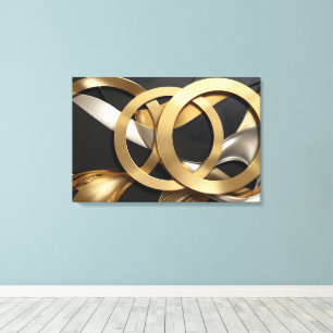 Golden Rings Resumen Arte - Diseño de lujo moderno