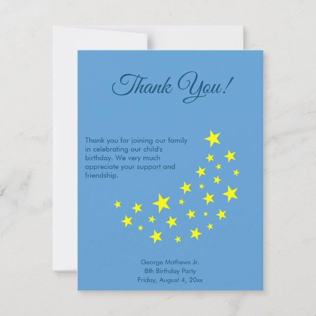 Golden Starry Moon, Picton Blue Birthday Gracias (Anverso)