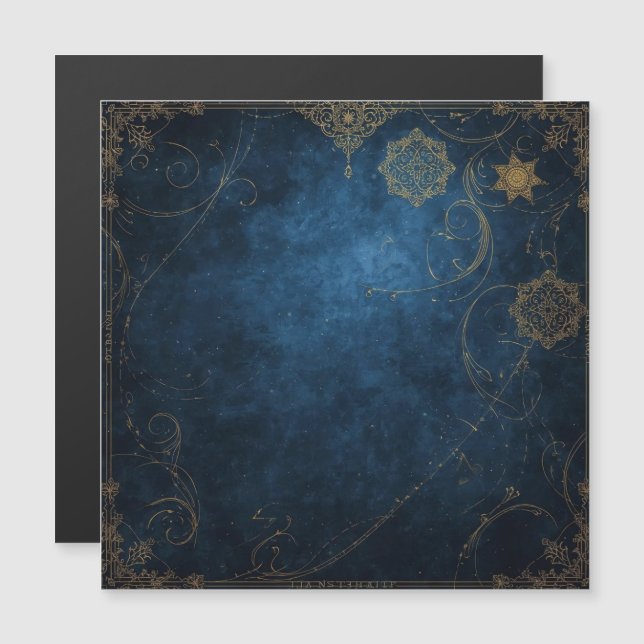 Golden Symbols on Indigo Sky  (Anverso/Reverso)