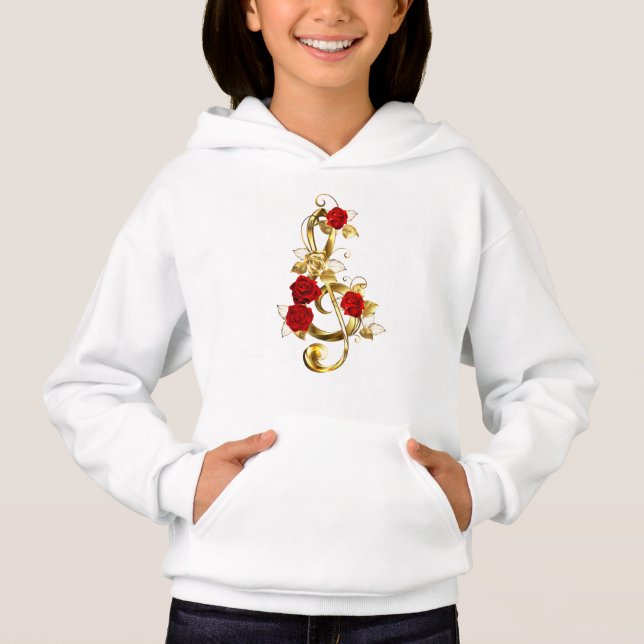 Golden Treble Clef con flores Rosas (Anverso)