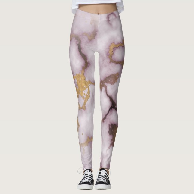 Golden Vein Marble  Blush Aura  Leggings  (Anverso)