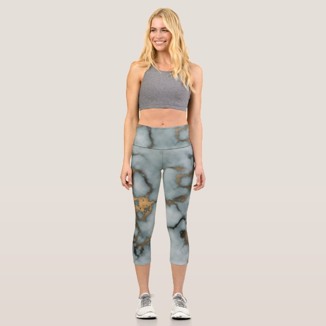 Golden Vein Marble  Ocean Mist Leggings (Anverso)