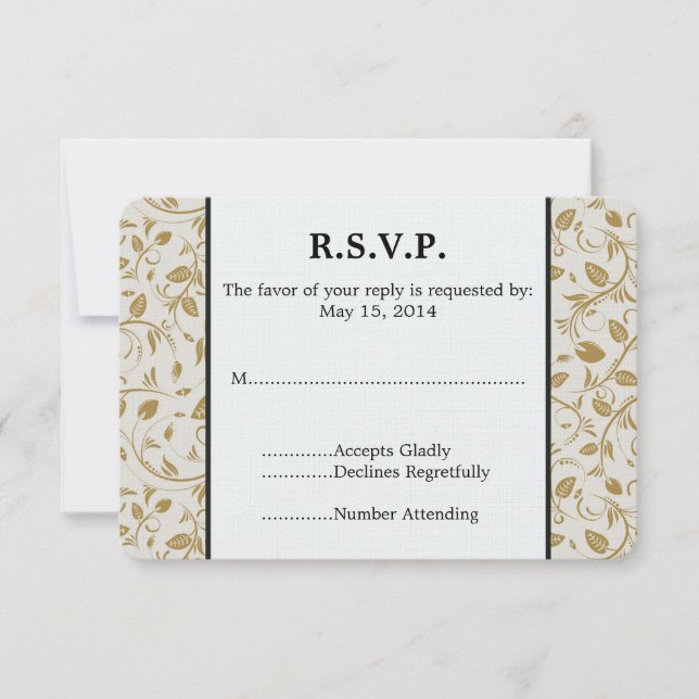 Golden Vines Wedding RSVP (Anverso)
