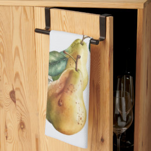 Golden Watercolor Pears Toalla de verano