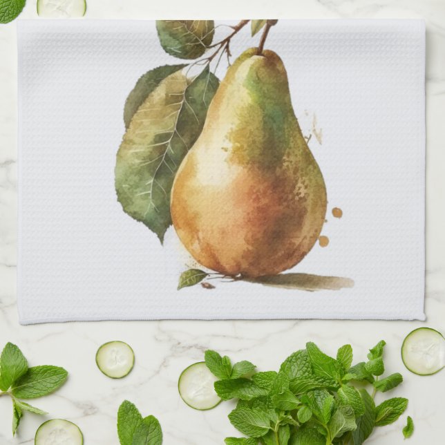 Golden Watercolor Pears Toalla de verano (Doblado)
