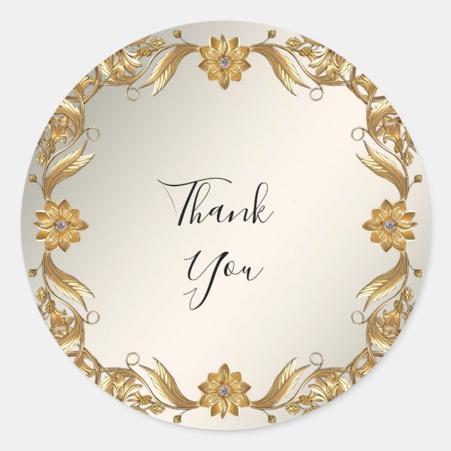 Golden Wavy deja Pegatina floral (Anverso)