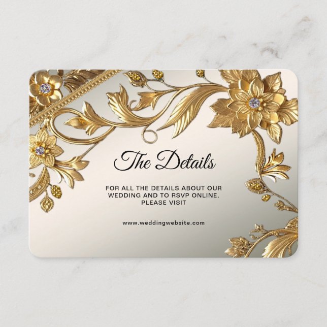 Golden Wavy deja tarjeta de gabinete con detalles  (Anverso)