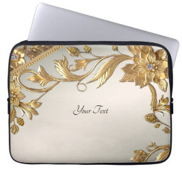 Golden Wavy deja una funda de portátil floral