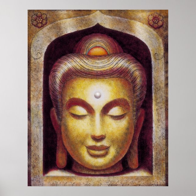 Golden Zen Meditation Buddha Poster de arte espiri (Frente)
