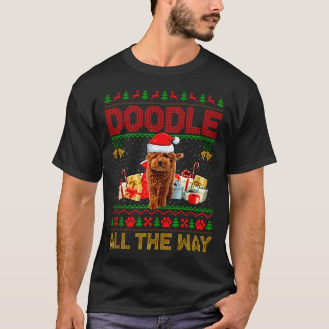 Goldendoodle Dog Ugly Christmas Sweaters Pet Dog L (Anverso)