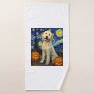Goldendoodle Perro Lindo Halloween Jack O Linterna